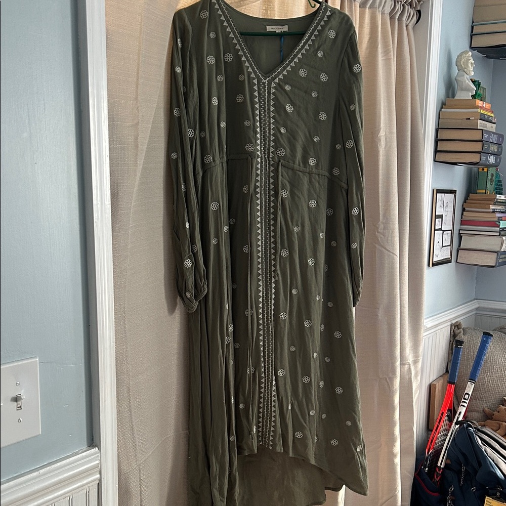 Olive Green High Low Dress